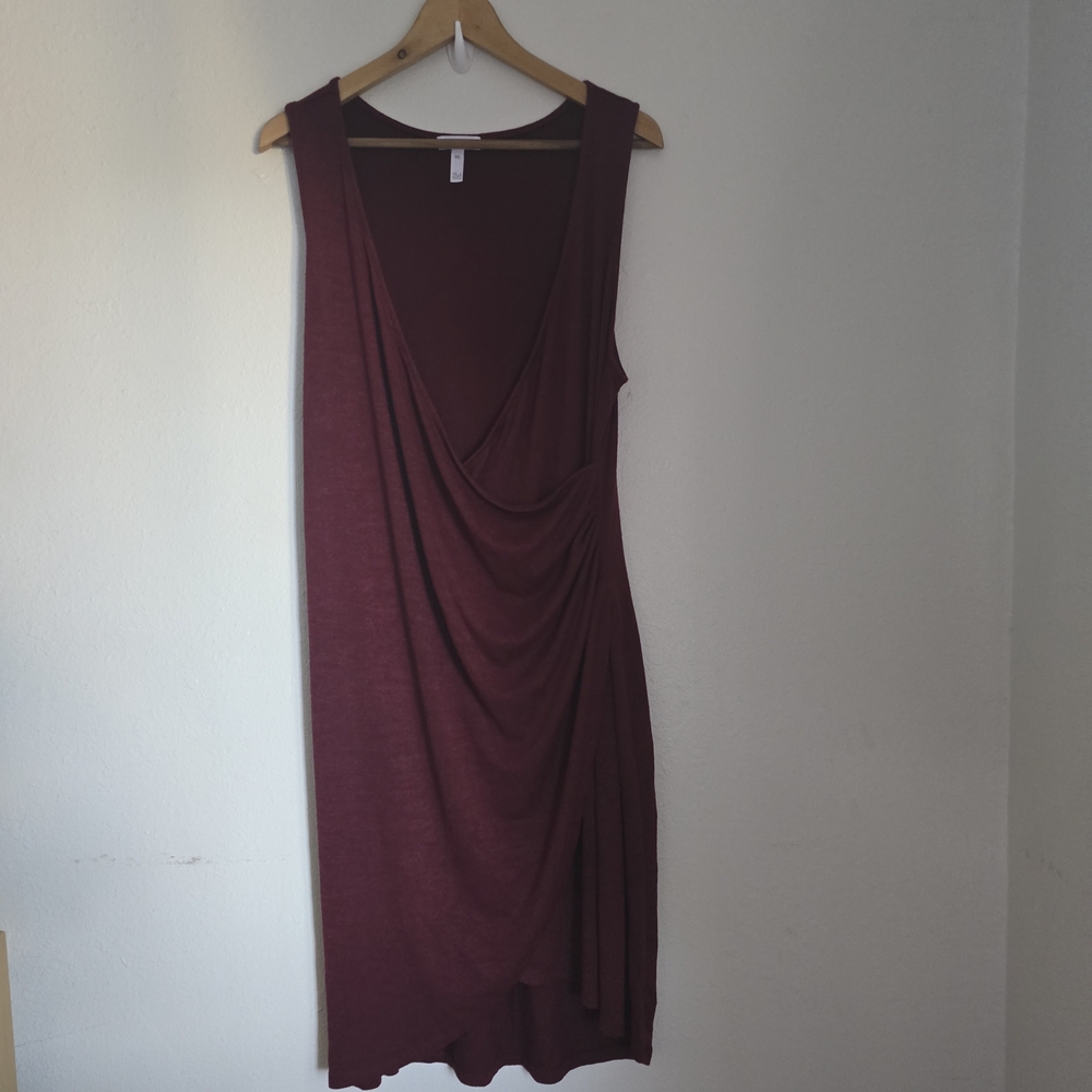 Leith Elegant Burgundy Draped Dress